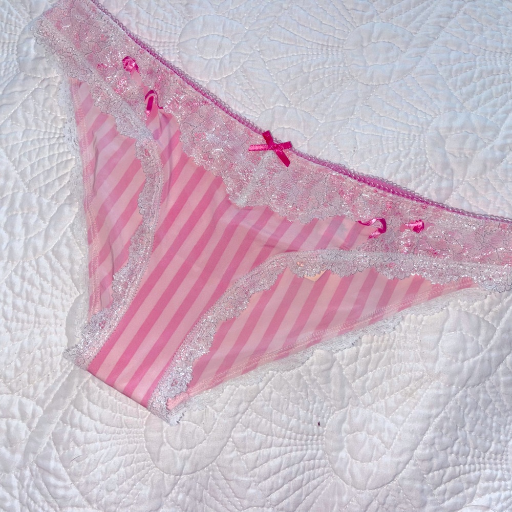 Victoria’s Secret 2015 Classic Candy Stripe Bikini Lace Corset Panties